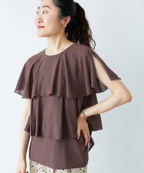 le.coeur blanc / ルクールブラン シャツ・ブラウス | 《手洗い可能》シアーフリルティアードブラウス | 詳細2