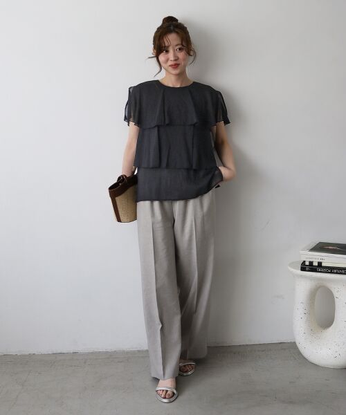 le.coeur blanc / ルクールブラン シャツ・ブラウス | 《手洗い可能》シアーフリルティアードブラウス | 詳細24