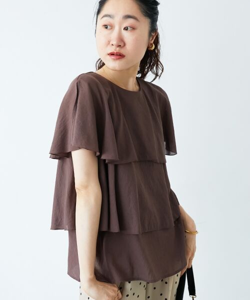 le.coeur blanc / ルクールブラン シャツ・ブラウス | 《手洗い可能》シアーフリルティアードブラウス | 詳細4