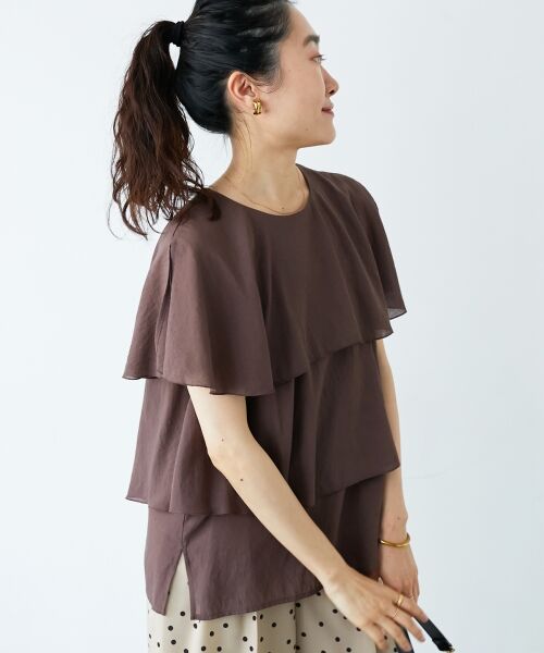 le.coeur blanc / ルクールブラン シャツ・ブラウス | 《手洗い可能》シアーフリルティアードブラウス | 詳細5