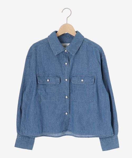 le.coeur blanc / ルクールブラン シャツ・ブラウス | 《軽い素材》パールボタンコンパクトデニムシャツ | 詳細1