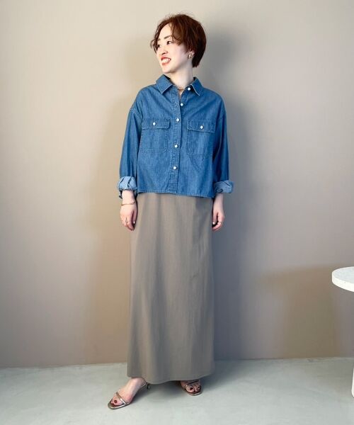 le.coeur blanc / ルクールブラン シャツ・ブラウス | 《軽い素材》パールボタンコンパクトデニムシャツ | 詳細14