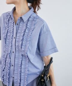 le.coeur blanc / ルクールブラン シャツ・ブラウス | 《1枚で着映え！》フロントフリルレギュラーカラー半袖シャツ