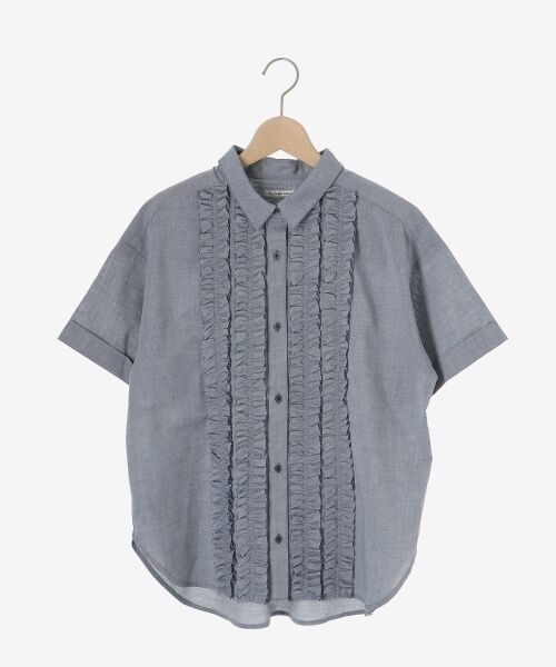 le.coeur blanc / ルクールブラン シャツ・ブラウス | 《1枚で着映え！》フロントフリルレギュラーカラー半袖シャツ | 詳細1