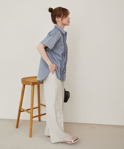 le.coeur blanc / ルクールブラン シャツ・ブラウス | 《1枚で着映え！》フロントフリルレギュラーカラー半袖シャツ | 詳細11