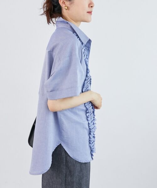 le.coeur blanc / ルクールブラン シャツ・ブラウス | 《1枚で着映え！》フロントフリルレギュラーカラー半袖シャツ | 詳細23