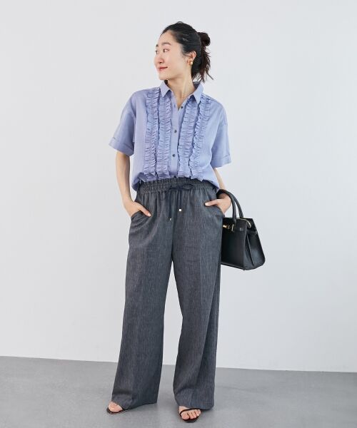 le.coeur blanc / ルクールブラン シャツ・ブラウス | 《1枚で着映え！》フロントフリルレギュラーカラー半袖シャツ | 詳細29