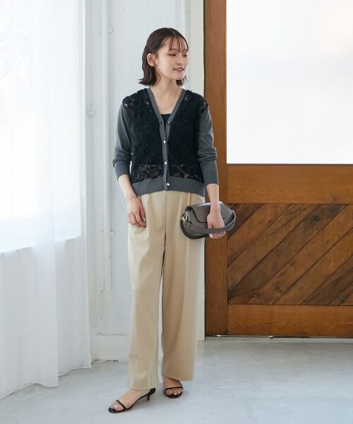 le.coeur blanc / ルクールブラン その他パンツ | 《手洗い可能》RNストレッチセミワイドタックパンツ | 詳細15