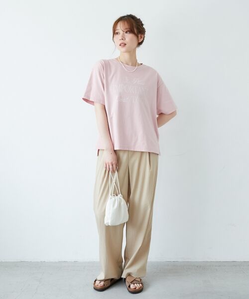 le.coeur blanc / ルクールブラン その他パンツ | 《手洗い可能》RNストレッチセミワイドタックパンツ | 詳細16