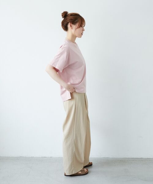 le.coeur blanc / ルクールブラン その他パンツ | 《手洗い可能》RNストレッチセミワイドタックパンツ | 詳細18