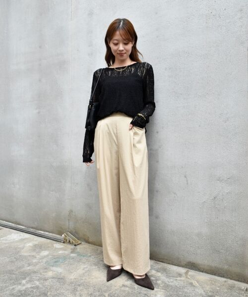 le.coeur blanc / ルクールブラン その他パンツ | 《手洗い可能》RNストレッチセミワイドタックパンツ | 詳細2