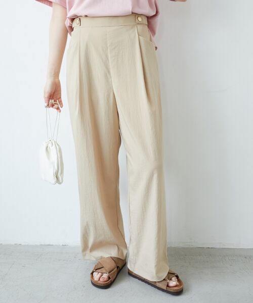 le.coeur blanc / ルクールブラン その他パンツ | 《手洗い可能》RNストレッチセミワイドタックパンツ | 詳細22