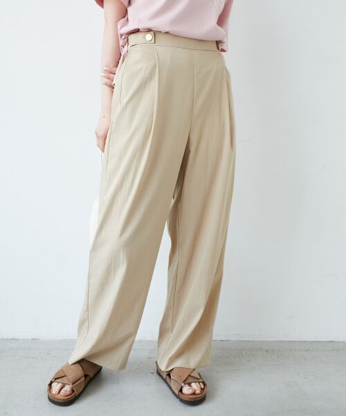 le.coeur blanc / ルクールブラン その他パンツ | 《手洗い可能》RNストレッチセミワイドタックパンツ | 詳細23