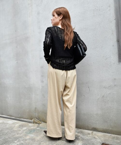 le.coeur blanc / ルクールブラン その他パンツ | 《手洗い可能》RNストレッチセミワイドタックパンツ | 詳細3