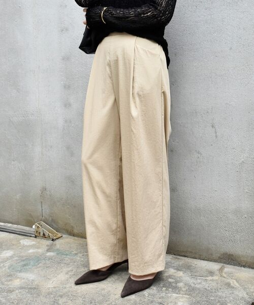 le.coeur blanc / ルクールブラン その他パンツ | 《手洗い可能》RNストレッチセミワイドタックパンツ | 詳細7