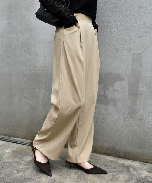 le.coeur blanc / ルクールブラン その他パンツ | 《手洗い可能》RNストレッチセミワイドタックパンツ | 詳細9