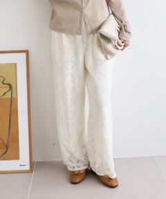le.coeur blanc / ルクールブラン その他パンツ | 《手洗い可能》パッチワーク風レースイージーパンツ