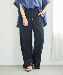 le.coeur blanc / ルクールブラン その他パンツ | 《手洗い可能》パッチワーク風レースイージーパンツ