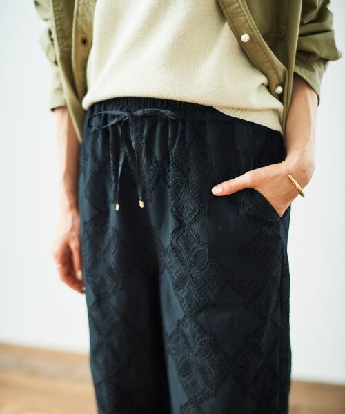 le.coeur blanc / ルクールブラン その他パンツ | 《手洗い可能》パッチワーク風レースイージーパンツ | 詳細13
