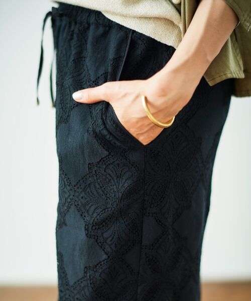 le.coeur blanc / ルクールブラン その他パンツ | 《手洗い可能》パッチワーク風レースイージーパンツ | 詳細14
