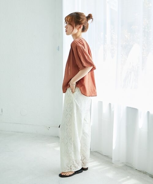 le.coeur blanc / ルクールブラン その他パンツ | 《手洗い可能》パッチワーク風レースイージーパンツ | 詳細20