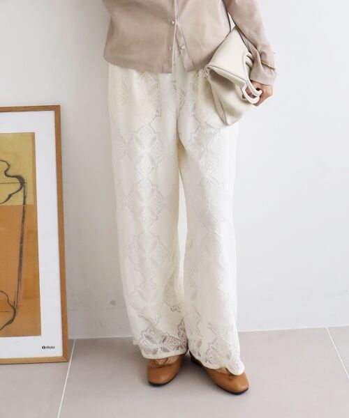 le.coeur blanc / ルクールブラン その他パンツ | 《手洗い可能》パッチワーク風レースイージーパンツ | 詳細22
