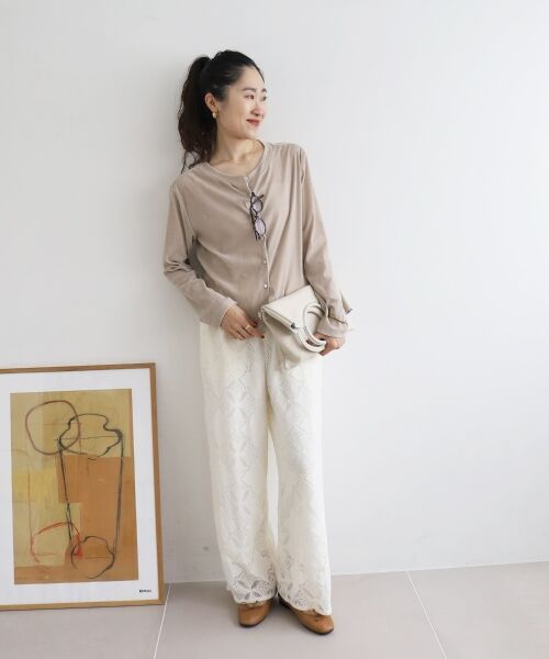 le.coeur blanc / ルクールブラン その他パンツ | 《手洗い可能》パッチワーク風レースイージーパンツ | 詳細23