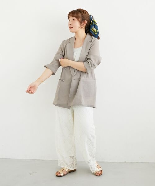 le.coeur blanc / ルクールブラン その他パンツ | 《手洗い可能》パッチワーク風レースイージーパンツ | 詳細25