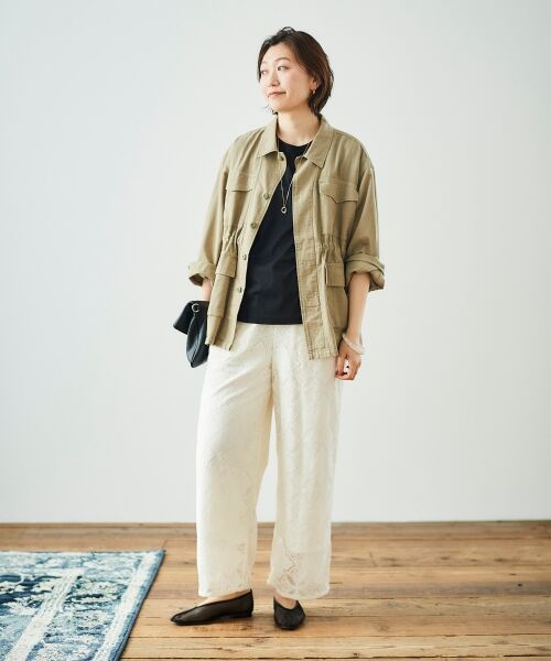 le.coeur blanc / ルクールブラン その他パンツ | 《手洗い可能》パッチワーク風レースイージーパンツ | 詳細28