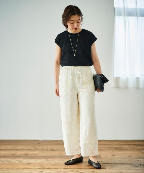 le.coeur blanc / ルクールブラン その他パンツ | 《手洗い可能》パッチワーク風レースイージーパンツ | 詳細29