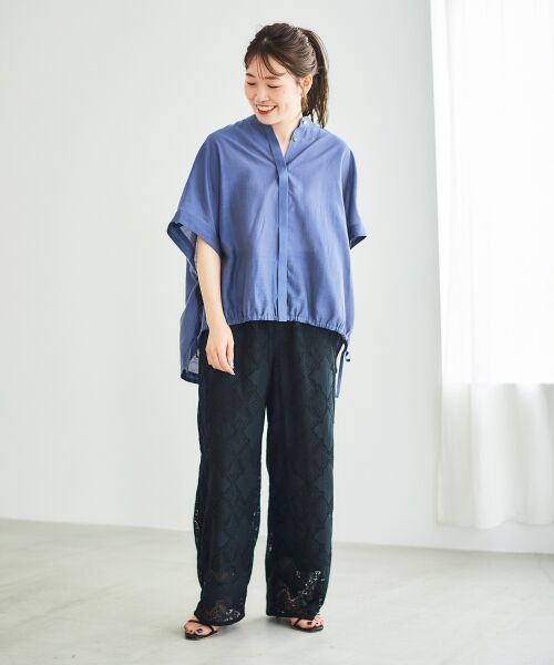 le.coeur blanc / ルクールブラン その他パンツ | 《手洗い可能》パッチワーク風レースイージーパンツ | 詳細4