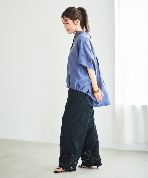 le.coeur blanc / ルクールブラン その他パンツ | 《手洗い可能》パッチワーク風レースイージーパンツ | 詳細7