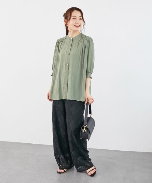 le.coeur blanc / ルクールブラン その他パンツ | 《手洗い可能》パッチワーク風レースイージーパンツ | 詳細8