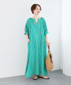 le.coeur blanc / ルクールブラン ロング・マキシ丈ワンピース | ストライプVネックワンピース