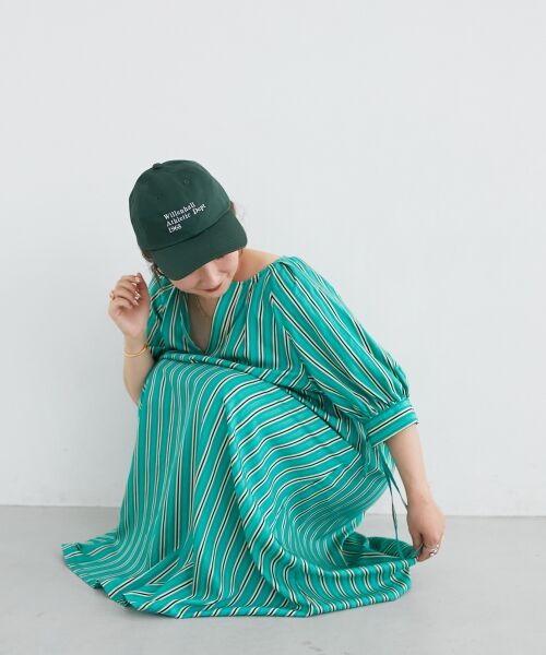 le.coeur blanc / ルクールブラン ロング・マキシ丈ワンピース | ストライプVネックワンピース | 詳細13