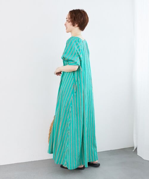 le.coeur blanc / ルクールブラン ロング・マキシ丈ワンピース | ストライプVネックワンピース | 詳細5