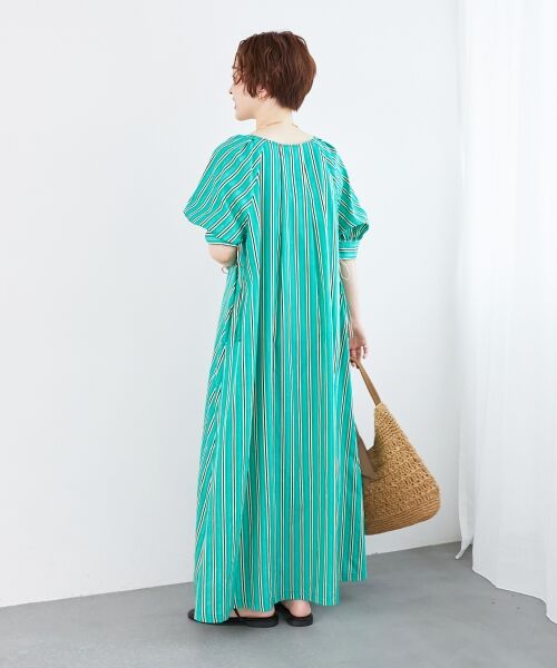 le.coeur blanc / ルクールブラン ロング・マキシ丈ワンピース | ストライプVネックワンピース | 詳細6