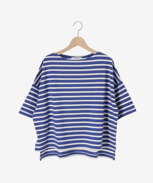 le.coeur blanc / ルクールブラン カットソー | 《手洗い可能》ボーダー5分袖ワイドプルオーバー | 詳細1