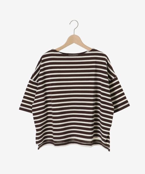 le.coeur blanc / ルクールブラン カットソー | 《手洗い可能》ボーダー5分袖ワイドプルオーバー | 詳細21