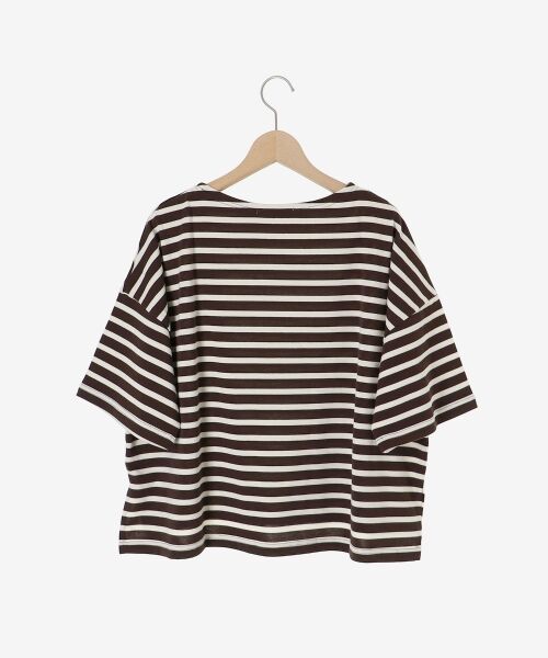 le.coeur blanc / ルクールブラン カットソー | 《手洗い可能》ボーダー5分袖ワイドプルオーバー | 詳細30