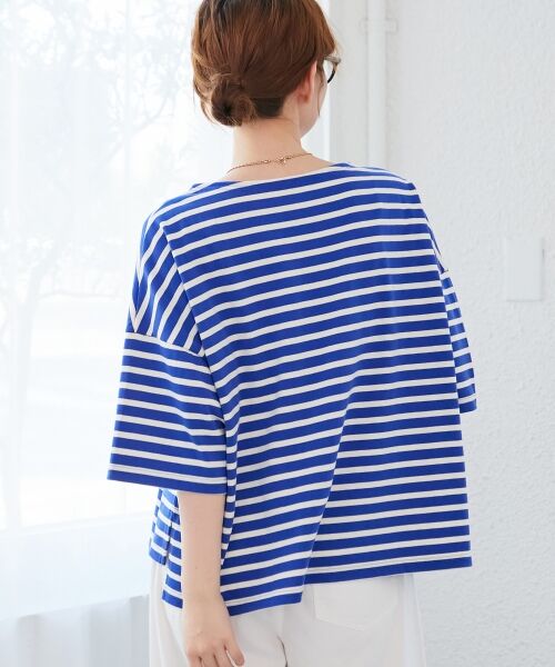 le.coeur blanc / ルクールブラン カットソー | 《手洗い可能》ボーダー5分袖ワイドプルオーバー | 詳細5