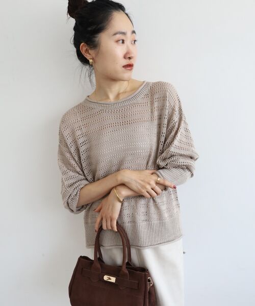 le.coeur blanc / ルクールブラン ニット・セーター | リネンライクメッシュニットプルオーバー | 詳細25