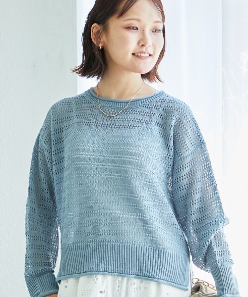 le.coeur blanc / ルクールブラン ニット・セーター | リネンライクメッシュニットプルオーバー | 詳細8
