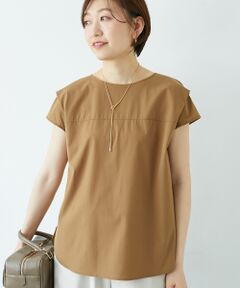 le.coeur blanc / ルクールブラン シャツ・ブラウス | ナイロンストレッチフレンチタックスリーブブラウス