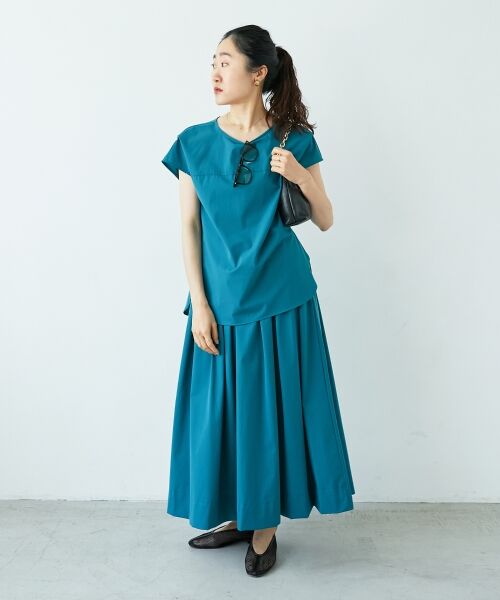 le.coeur blanc / ルクールブラン シャツ・ブラウス | ナイロンストレッチフレンチタックスリーブブラウス | 詳細10