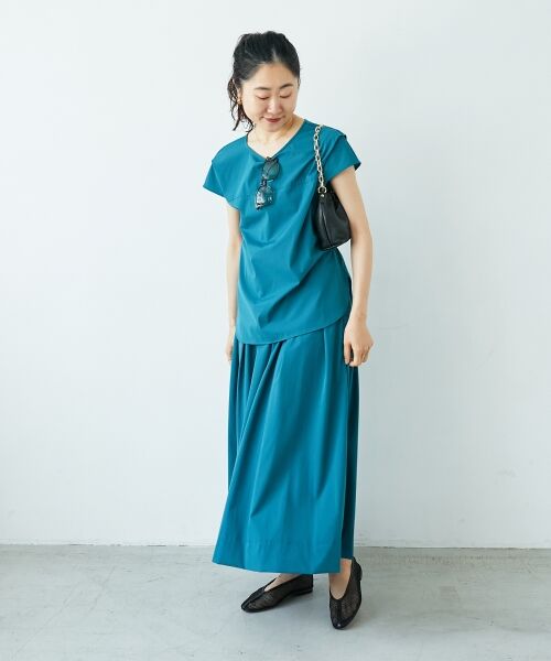 le.coeur blanc / ルクールブラン シャツ・ブラウス | ナイロンストレッチフレンチタックスリーブブラウス | 詳細11