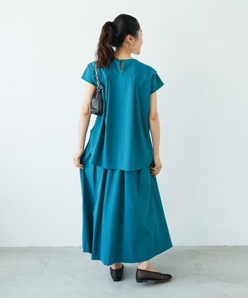 le.coeur blanc / ルクールブラン シャツ・ブラウス | ナイロンストレッチフレンチタックスリーブブラウス | 詳細12