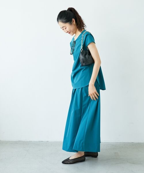 le.coeur blanc / ルクールブラン シャツ・ブラウス | ナイロンストレッチフレンチタックスリーブブラウス | 詳細13