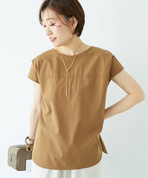 le.coeur blanc / ルクールブラン シャツ・ブラウス | ナイロンストレッチフレンチタックスリーブブラウス | 詳細15