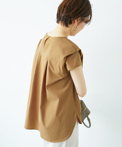 le.coeur blanc / ルクールブラン シャツ・ブラウス | ナイロンストレッチフレンチタックスリーブブラウス | 詳細16